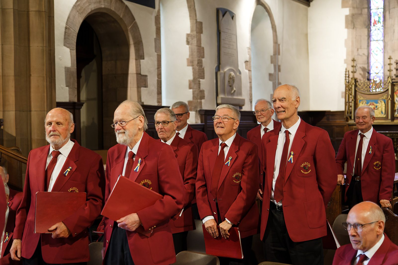 Choir members in performance